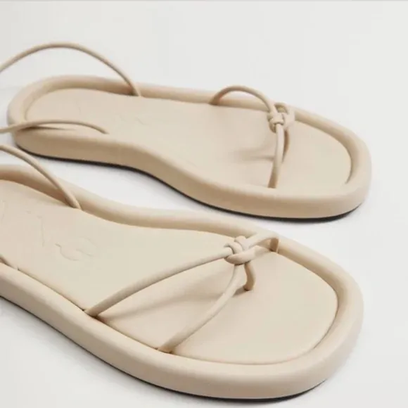 Ivory Criss-Cross Strap Sandals
