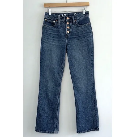 J. Crew 10&quot; Demi-Boot Crop Jean in Stone Street Wash