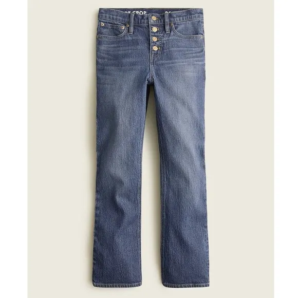 J. Crew 10&quot; Demi-Boot Crop Jean in Stone Street Wash