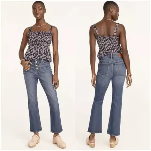 J. Crew 10&quot; Demi-Boot Crop Jean in Stone Street Wash