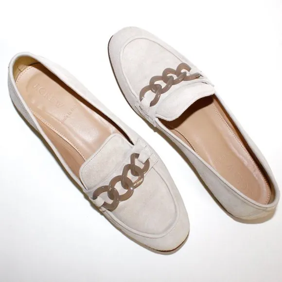 J. Crew Collection Made in Italy Ivory Suede Loafers