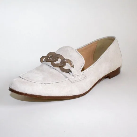 J. Crew Collection Made in Italy Ivory Suede Loafers