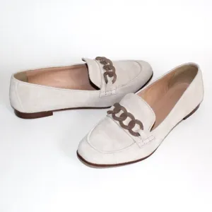 J. Crew Collection Made in Italy Ivory Suede Loafers