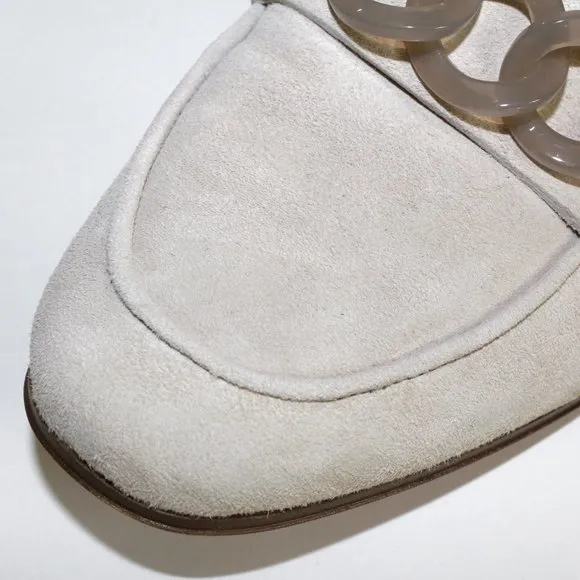 J. Crew Collection Made in Italy Ivory Suede Loafers