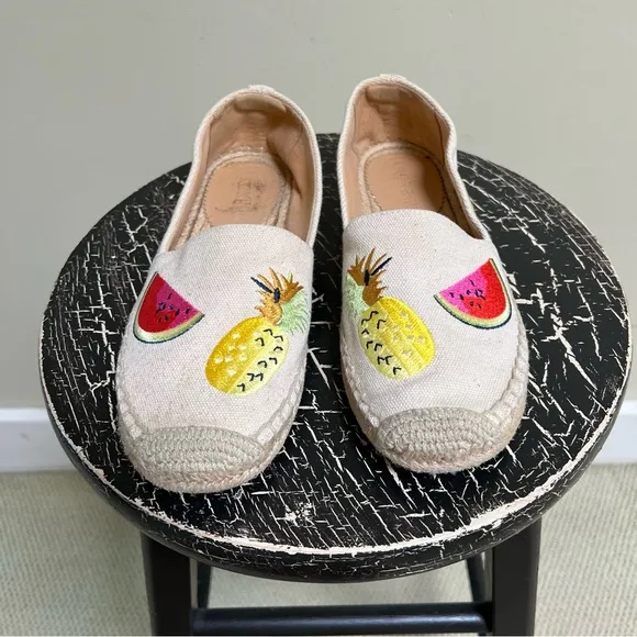 J. Crew Fruit Embroidered Espadrilles