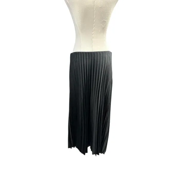 J. Crew Gwyneth Pleated Slip Skirt Black