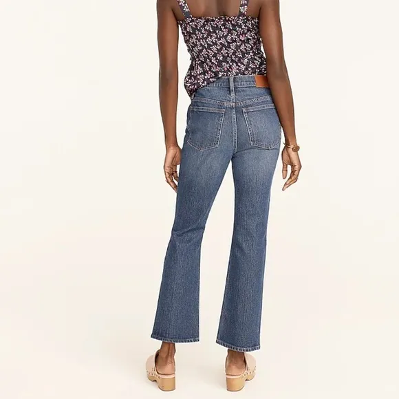 J. Crew NWT 10&quot; demi-boot crop jean in Stone Street wash. Button fly Item BF545