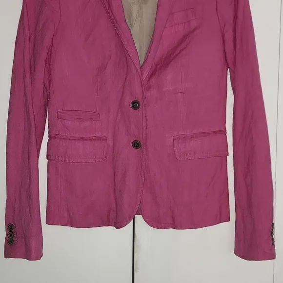 J. Crew Pink Schoolboy Style Design Preppy Lightweight Blazer Jacket Size 0
