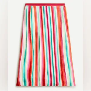J Crew - Sunburst pleated skirt in watermelon stripe - Size 6