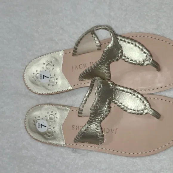 Jack Rogers Jackie Matte Gold Sandals Size 7