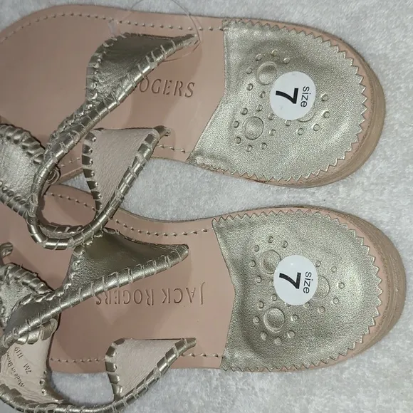 Jack Rogers Jackie Matte Gold Sandals Size 7