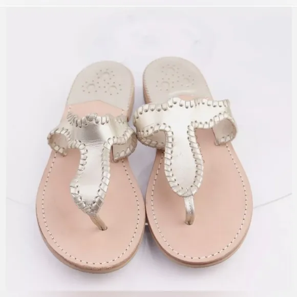 Jack Rogers Jackie Matte Gold Sandals Size 7