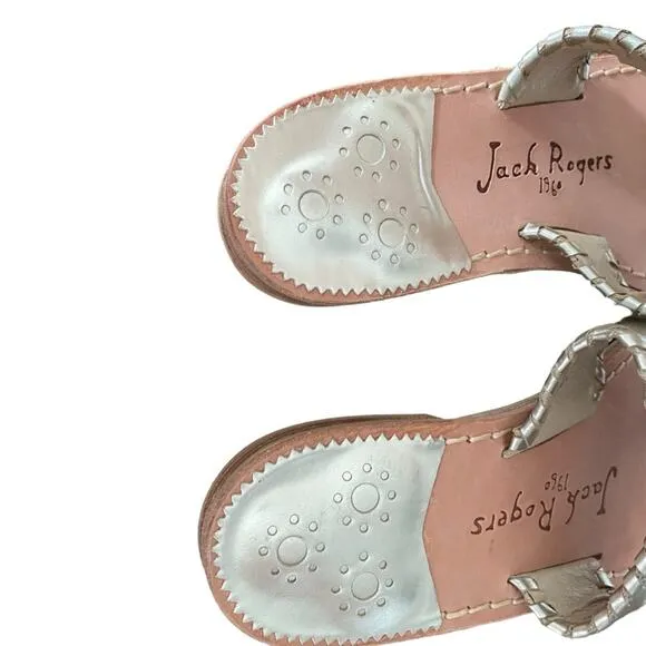 Jack Rogers Whipstich Cherry Gold Thong Sandals size 6