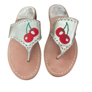 Jack Rogers Whipstich Cherry Gold Thong Sandals size 6