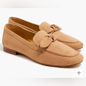 J.Crew NWT Sueded Bow Loafers in Sienna