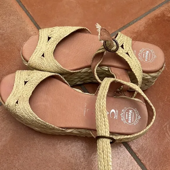 Jeffrey Campbell Straw Espadrilles Sz 39