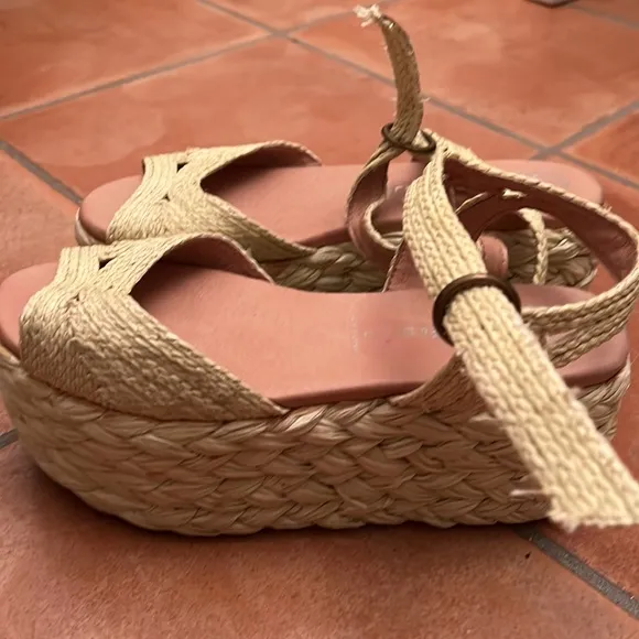 Jeffrey Campbell Straw Espadrilles Sz 39