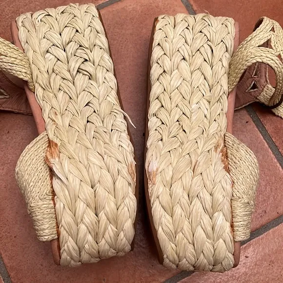 Jeffrey Campbell Straw Espadrilles Sz 39