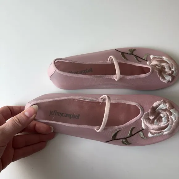 Jeffrey Campbell Swan Flower Mesh Flats Pink 7