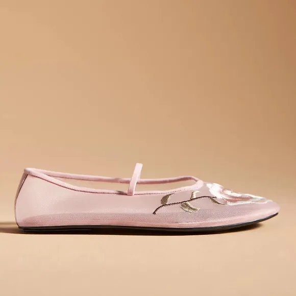 Jeffrey Campbell Swan Flower Mesh Flats Pink 7