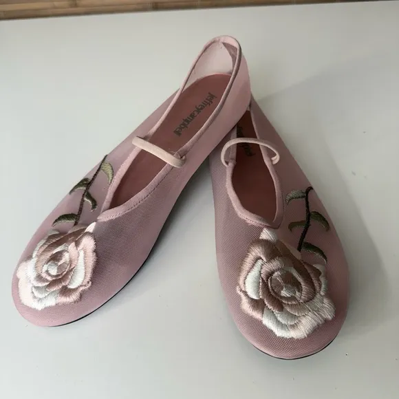 Jeffrey Campbell Swan Flower Mesh Flats Pink 7