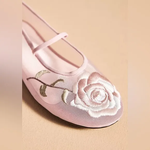Jeffrey Campbell Swan Flower Mesh Flats Pink 7