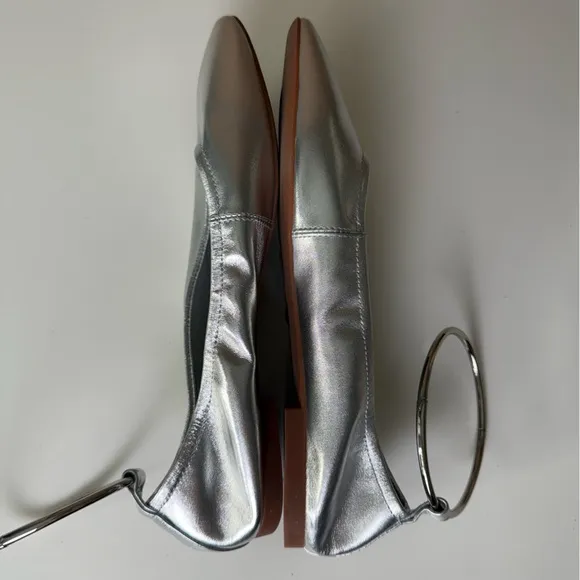 Jeffrey Campbell Tippy Ballet Flats Silver 8.5