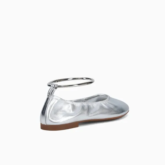 Jeffrey Campbell Tippy Ballet Flats Silver 8.5