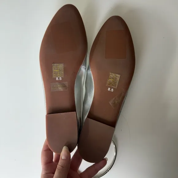 Jeffrey Campbell Tippy Ballet Flats Silver 8.5