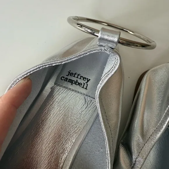 Jeffrey Campbell Tippy Ballet Flats Silver 8.5