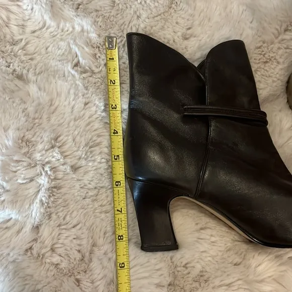 Jennifer Gucci Tia Brown Leather Heeled Ankle Boots Sz 8