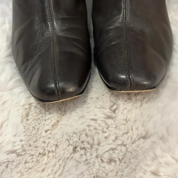 Jennifer Gucci Tia Brown Leather Heeled Ankle Boots Sz 8