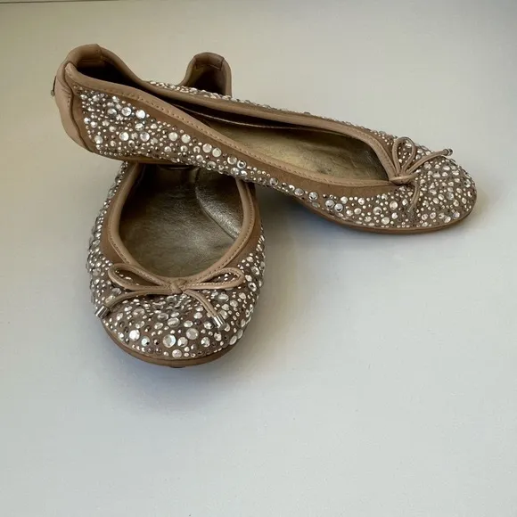 Jimmy Choo Crystal Embellished Ballet Flats. Excellent Condition. Size 6.5