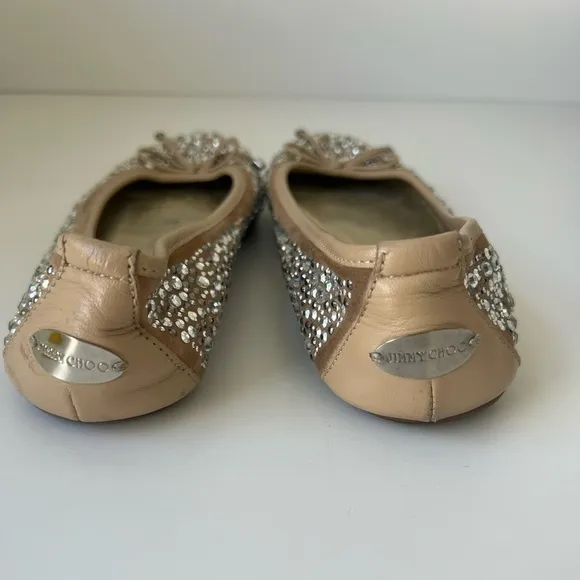 Jimmy Choo Crystal Embellished Ballet Flats. Excellent Condition. Size 6.5