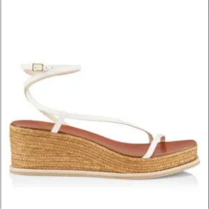 Jimmy Choo Drive Ankle Strap Espadrille Wedge Sandal 37.5