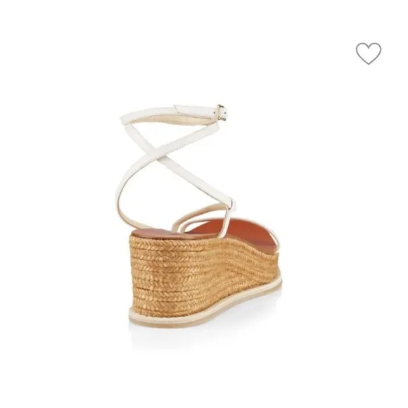 Jimmy Choo Drive Ankle Strap Espadrille Wedge Sandal 37.5