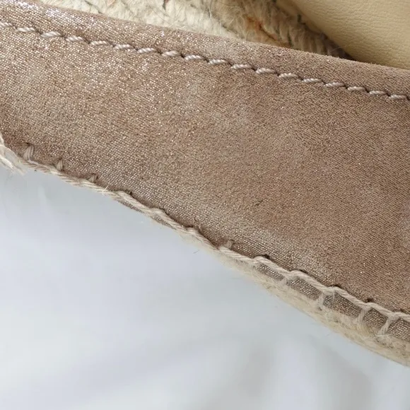Jimmy Choo Pow Light Brown Shimmery Jute Flat Espadrilles EU 40 US 9