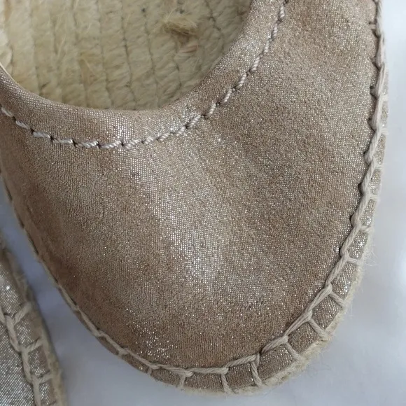Jimmy Choo Pow Light Brown Shimmery Jute Flat Espadrilles EU 40 US 9