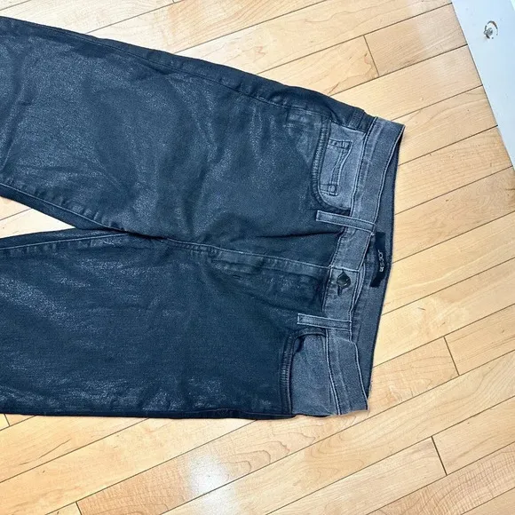 JOE'S Sedna Black Denim Coated Jeans Size 29 High Rise Straight Leg