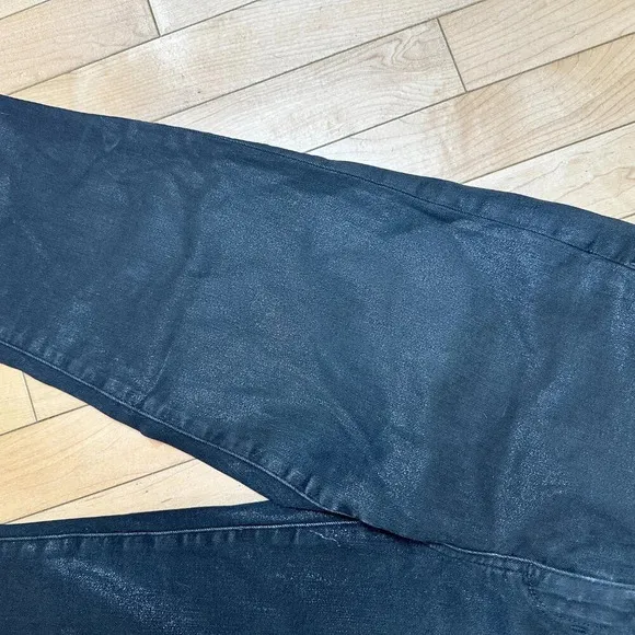 JOE'S Sedna Black Denim Coated Jeans Size 29 High Rise Straight Leg