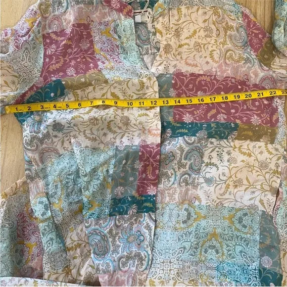 Johnny Was garden seaside button up ramie cotton dress NWOT