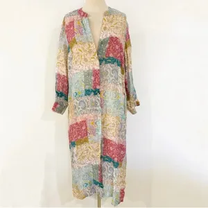 Johnny Was garden seaside button up ramie cotton dress NWOT