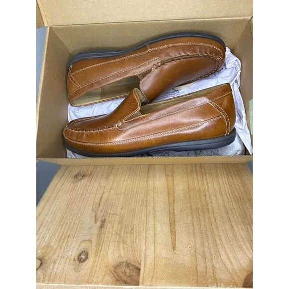 Johnston &amp; Murphy Boys BK Lock-in Venetian Leather Loafers Tan Size 7M