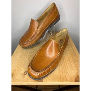 Johnston &amp; Murphy Boys BK Lock-in Venetian Leather Loafers Tan Size 7M