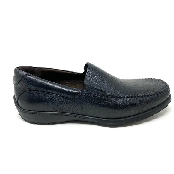 Johnston &amp; Murphy Crawford Venetian Loafer Black Tumbled FG Leather EEE WIDTH