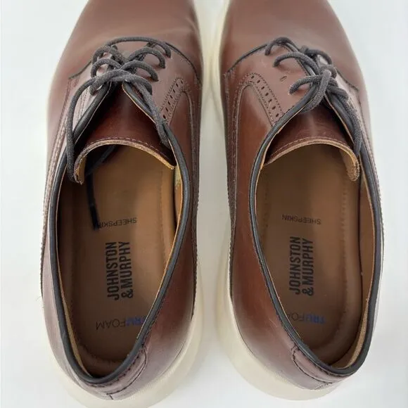 Johnston &amp; Murphy Holden Plain Toe Men's 9 Tan Oiled Full Grain‎ Comfort Loafer