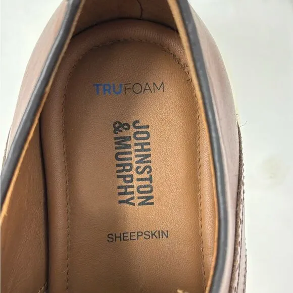 Johnston &amp; Murphy Holden Plain Toe Men's 9 Tan Oiled Full Grain‎ Comfort Loafer