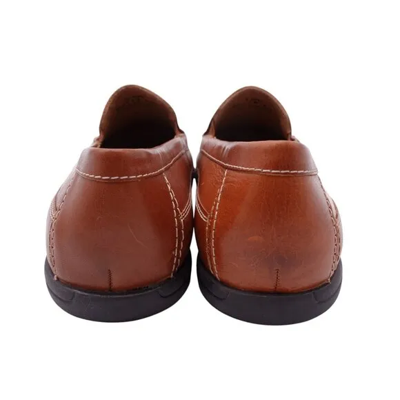 Johnston &amp; Murphy Locklin Venetian Loafers Boys Sz 5M Brown Leather Slip On