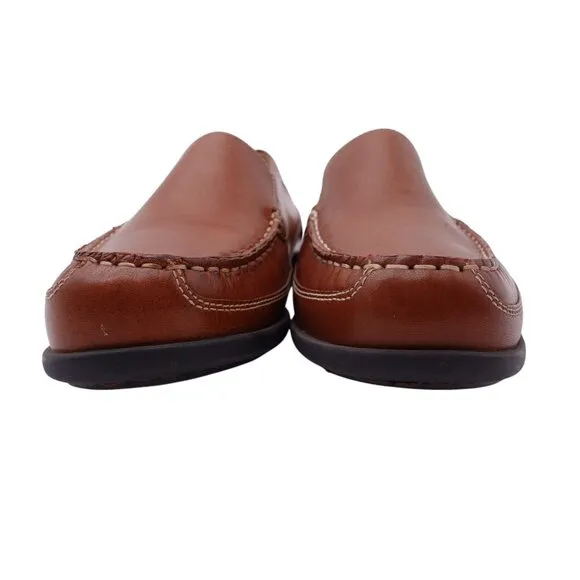 Johnston &amp; Murphy Locklin Venetian Loafers Boys Sz 5M Brown Leather Slip On