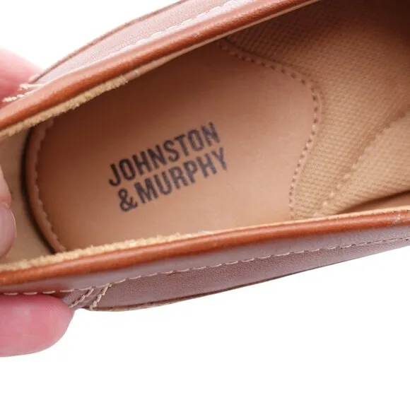 Johnston &amp; Murphy Locklin Venetian Loafers Boys Sz 5M Brown Leather Slip On